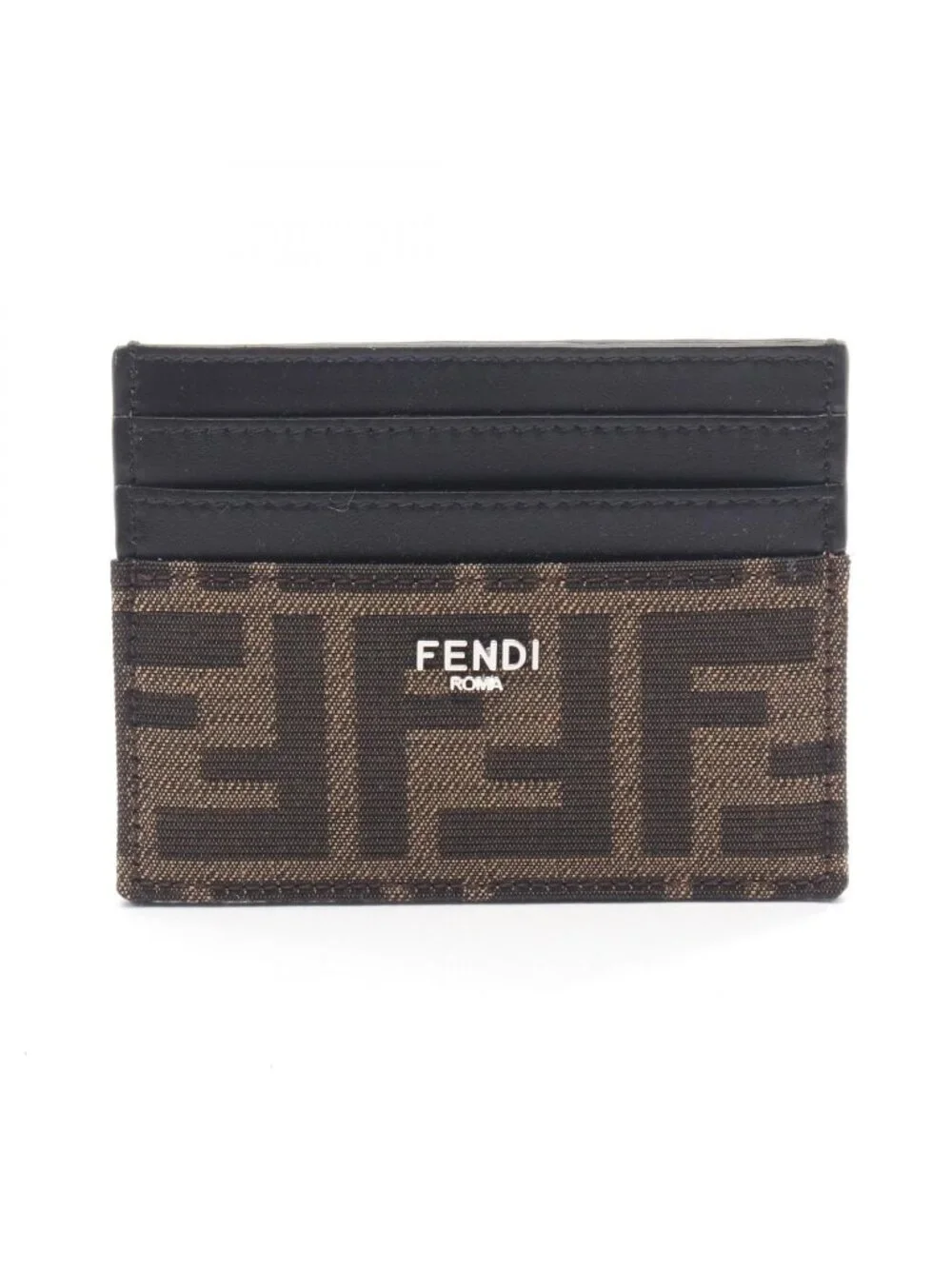 Fendi Card Case Zucca Canvas Leather